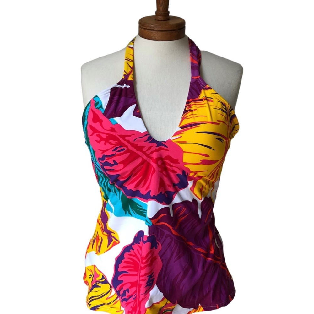 Jantzen Tankini Top Swimwear, Sz 10, Halter Style